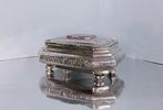 Octagonal Jewelry Trinket - Kist - .800 zilver, Agaat,, Antiquités & Art, Antiquités | Argent & Or