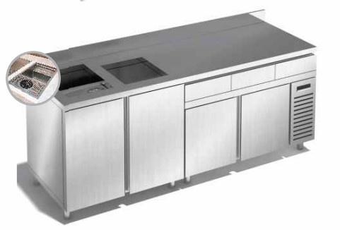 Koffiewerkbank | RVS | 1 Gekoelde + 2 Neutrale Onderkasten, Zakelijke goederen, Horeca | Keukenapparatuur, Nieuw in verpakking