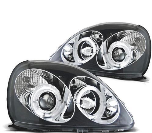 Phares Pour Toyota Yaris 99-03 Angel Eyes Noir, Auto-onderdelen, Verlichting, Verzenden