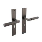 Deurklink Bau-Stil op schild sleutelgat 56mm antraciet grijs, Ophalen of Verzenden, Nieuw, Overige materialen, Klink of Kruk