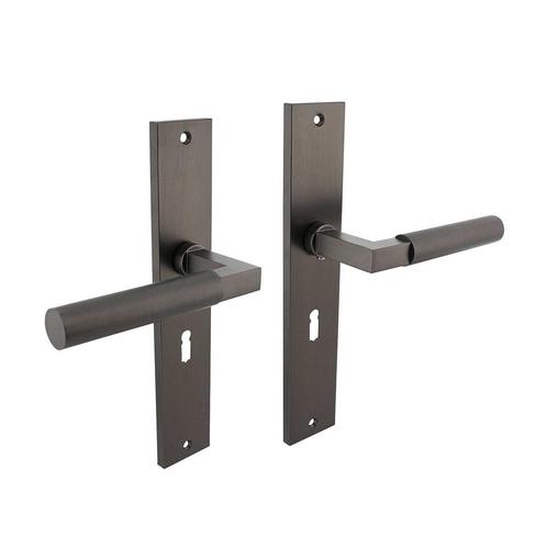 Deurklink Bau-Stil op schild sleutelgat 56mm antraciet grijs, Doe-het-zelf en Bouw, Hang- en Sluitwerk, Klink of Kruk, Nieuw, Overige materialen