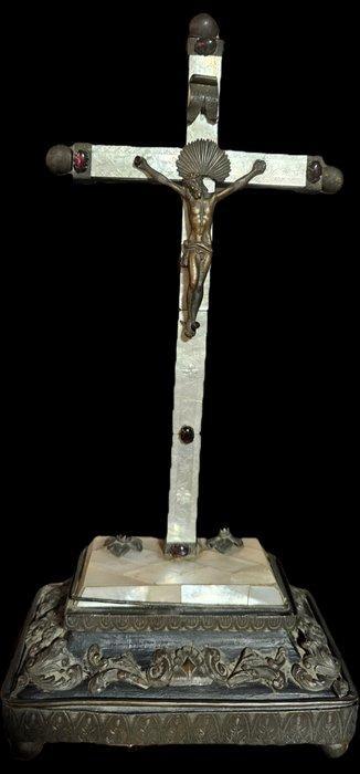 Gotische stijl Reliekhouder - Katoen, Ebbenhout, Walnoot,, Antiek en Kunst, Kunst | Niet-Westerse kunst