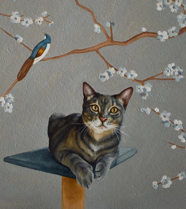 Patrícia Trindade - A Cat in the hand is worth two birds in, Antiek en Kunst, Kunst | Schilderijen | Modern