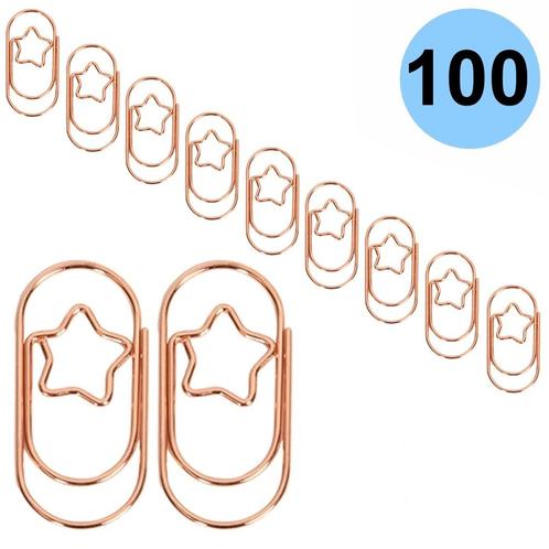 Fako Bijoux® - 100x Mini Paperclip Ster Rosé Goud - Rosé, Diversen, Cadeauverpakkingen, Verzenden