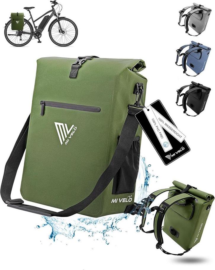 2dekans | MIVELO 3-in-1 Fietstas voor Bagagedrager - 100%, Fietsen en Brommers, Fietsaccessoires | Overige Fietsaccessoires, Ophalen of Verzenden