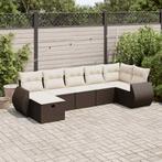 vidaXL Salon de jardin avec coussins 7 pcs marron résine, Jardin & Terrasse, Ensembles de jardin, Verzenden, Neuf, Salons de jardin