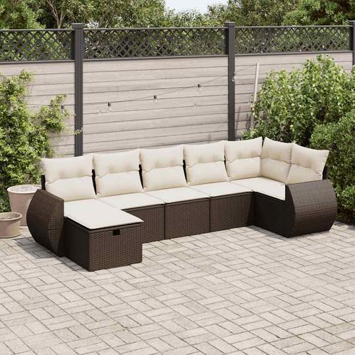 vidaXL Salon de jardin avec coussins 7 pcs marron résine, Jardin & Terrasse, Ensembles de jardin, Salons de jardin, Neuf, Envoi