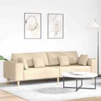vidaXL Stoffen Sofa met kussen Crème 208 cm Stof, Huis en Inrichting, Zetels | Zetels, Verzenden, Nieuw