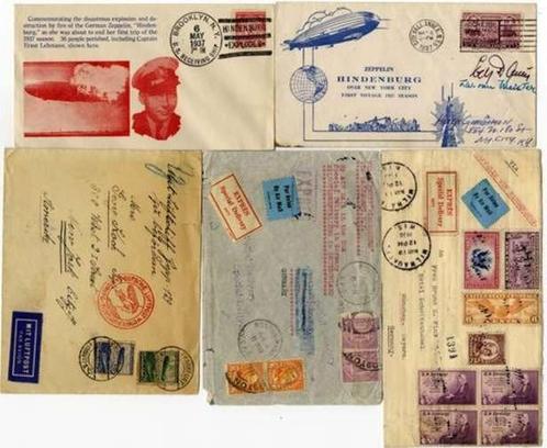 Monde - Grand lot de matériel Zeppelin Hindenburg comprenant, Timbres & Monnaies, Timbres | Amérique