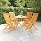 vidaXL Salon de jardin 5 pcs Bois de teck massif, Verzenden, Salons de jardin