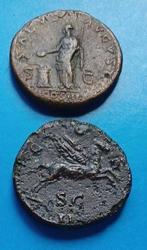 Romeinse Rijk. Hadrianus (117-138 n.Chr.). Lot of 2 bronzes, Postzegels en Munten