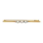 Broche - 14 karaat Geel goud, Witgoud -  0.10ct. tw. Diamant