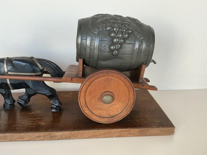 Houzeaux - sculptuur, Decoratief beeld – Paard met wijnkar –, Antiek en Kunst, Curiosa en Brocante