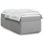 vidaXL Boxspring met matras stof lichtgrijs 90x200 cm, Verzenden, Nieuw