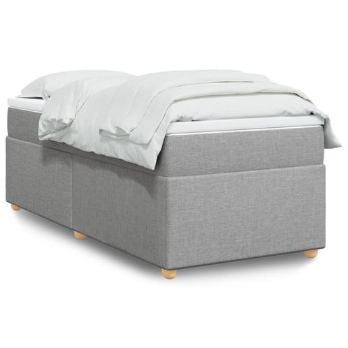 vidaXL Boxspring met matras stof lichtgrijs 90x200 cm, Huis en Inrichting, Slaapkamer | Bedden, Nieuw, Verzenden