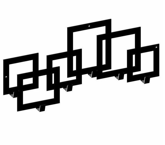 Garderoberek 530x255 mm 6 haken zwart, Huis en Inrichting, Woonaccessoires | Kapstokken, Nieuw, Overige materialen