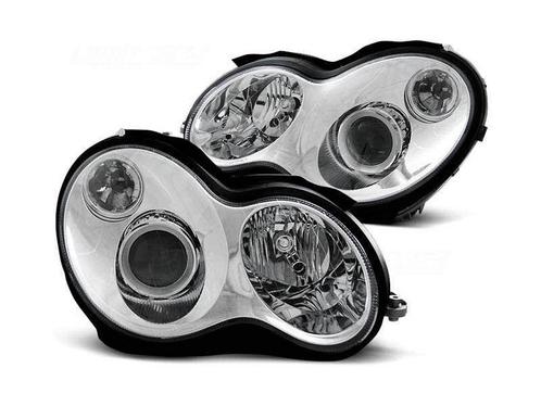 Koplamp units Chrome geschikt voor Mercedes W203 C-klasse, Auto-onderdelen, Verlichting, Nieuw, Mercedes-Benz, Verzenden