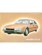 1984 CITROEN CX 20 INSTRUCTIEBOEKJE ZWEEDS