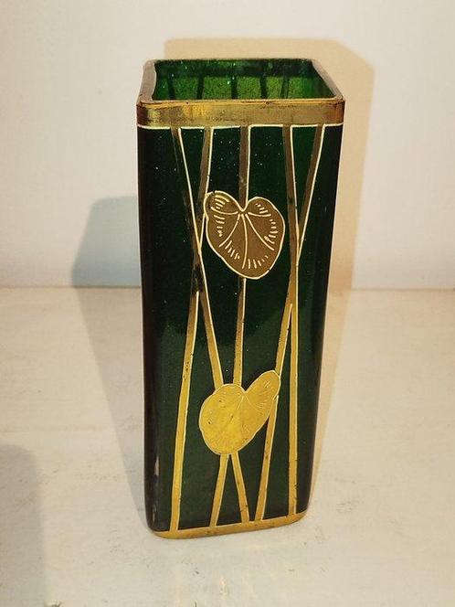 Josef Riedel - vase Art Nouveau - fond aventurine,, Antiek en Kunst, Antiek | Glaswerk en Kristal
