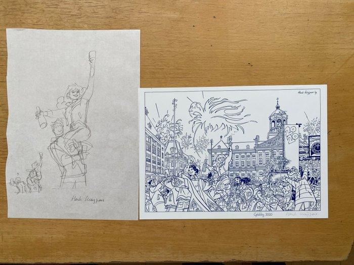 Kuijpers, Henk - Schets kerstkaart op zacht papier +, Boeken, Stripverhalen