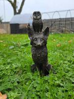 Beeld, Fox & Owl - 27 cm - Hars, Antiek en Kunst