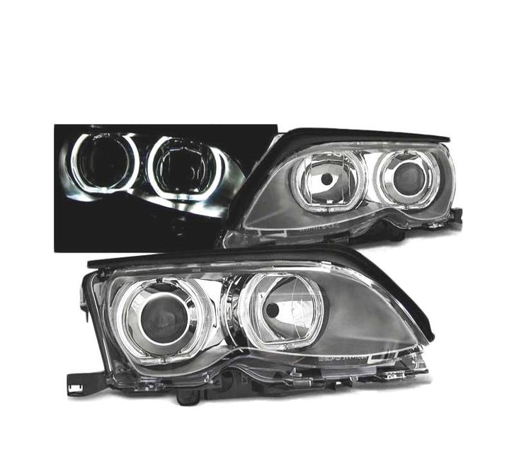 PHARES LED ANGEL EYES POUR BMW E46 01-05 CHROMÉ, Autos : Pièces & Accessoires, Éclairage, Envoi