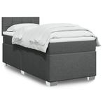 vidaXL Boxspring met matras stof donkergrijs 90x200 cm, Verzenden, Nieuw