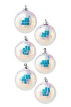 6x Discobal Ø 6 cm Klein Iridescent Zilver Discobol Spiegelb, Ophalen of Verzenden, Nieuw