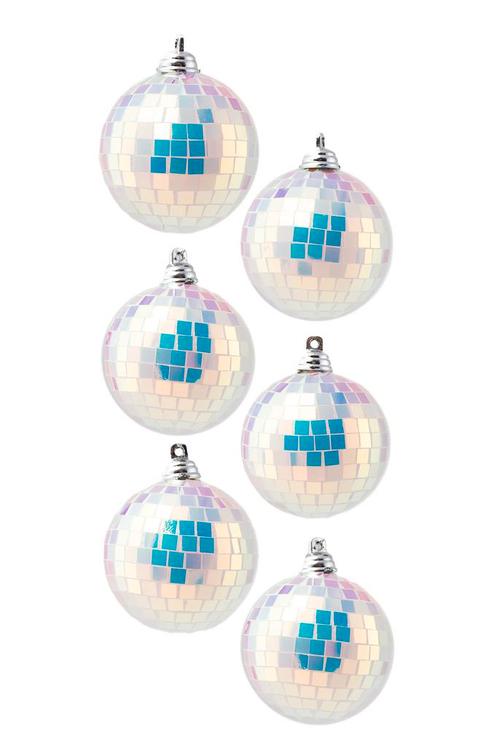 6x Discobal Ø 6 cm Klein Iridescent Zilver Discobol Spiegelb, Hobby en Vrije tijd, Feestartikelen, Nieuw, Ophalen of Verzenden