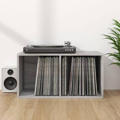vidaXL Opbergbox voor LPs 71x34x36 cm bewerkt hout grijs, Huis en Inrichting, Woonaccessoires | Cd- en Dvd-rekken, Nieuw, Verzenden