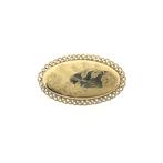 Vintage gouden broche met bloemgravure | Floraal design, Handtassen en Accessoires, Broches, Ophalen of Verzenden, Gebruikt, Overige kleuren