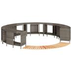 vidaXL Hottub-ombouw poly rattan massief acaciahout grijs, Verzenden