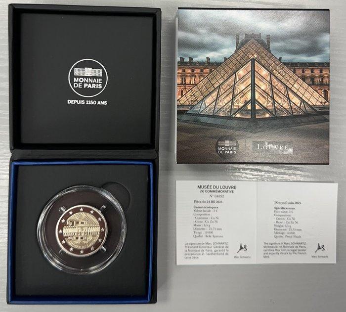 Frankrijk. 2 Euro 2025 Musée du Louvre Proof (Zonder, Postzegels en Munten, Munten | Europa | Euromunten
