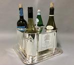 Wijnkoeler - voor 4 flessen met een vak voor ijsblokjes in