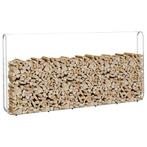 vidaXL Haardhoutrek 300x25x150 cm gegalvaniseerd staal, Tuin en Terras, Brandhout, Verzenden