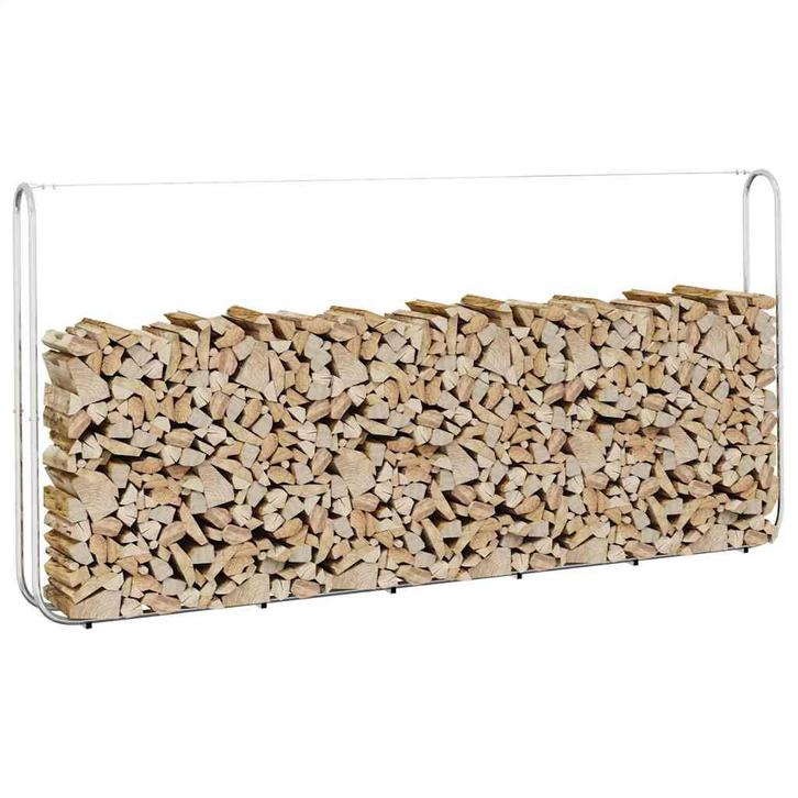 vidaXL Haardhoutrek 300x25x150 cm gegalvaniseerd staal, Tuin en Terras, Brandhout, Verzenden