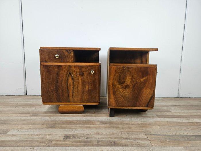 Table de chevet (2) - Tables de nuit Art Decò en noyer et en, Antiek en Kunst, Kunst | Designobjecten