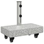 Lichtgrijze Parasolvoet Graniet | OP = OP | Tuinaccessoires, Tuin en Terras, Verzenden, Nieuw, Minder dan 1 meter, Parasolvoet