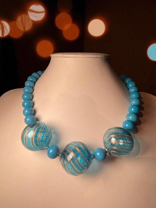 vetro di Murano - Halsketting - Gespikkelde glas ketting, Antiek en Kunst, Antiek | Glaswerk en Kristal