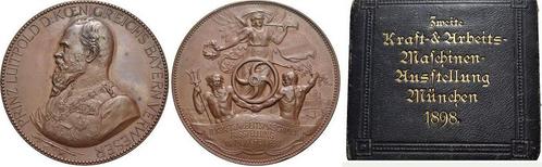 Bronze-medaille 1898 Bayern Luitpold, Prinzregent 1886-1912, Postzegels en Munten, Penningen en Medailles, Verzenden