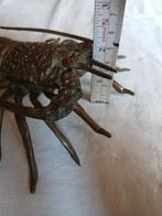 Beeldje - Bronze Languste mit roten Augen - Brons, Antiek en Kunst