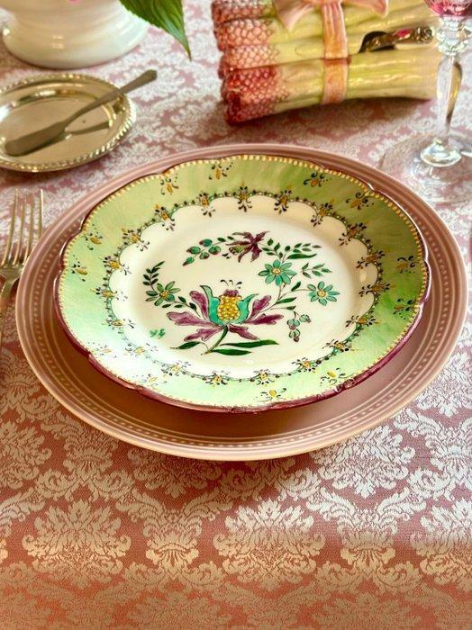 Roze en zilveren zijde mantel met bloemen voor ruime tafels., Antiek en Kunst, Antiek | Tapijten, Tafelkleden en Textiel