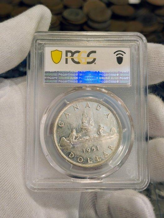 Canada. George VI. Dollar 1951 PCGS AU55 (Zonder, Postzegels en Munten, Munten | Europa | Niet-Euromunten
