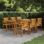 vidaXL 7-delige Tuinset massief acaciahout, Tuin en Terras, Verzenden, Nieuw, Tuinset