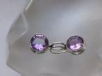 Argent, Améthyste - Boucles doreilles - Style Art déco