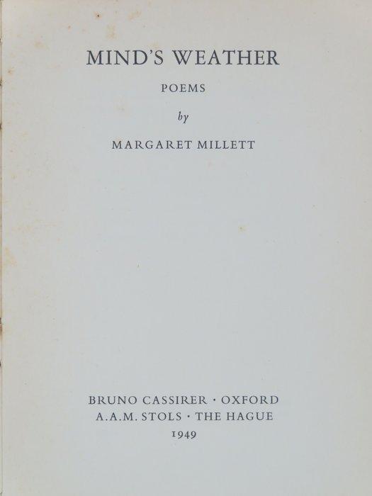 Signed, Margaret Millet - Minds Weather - 1949, Antiek en Kunst, Antiek | Boeken en Manuscripten