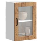 vidaXL Keukenbovenkast met glazen deur Porto oud houtkleurig, Verzenden