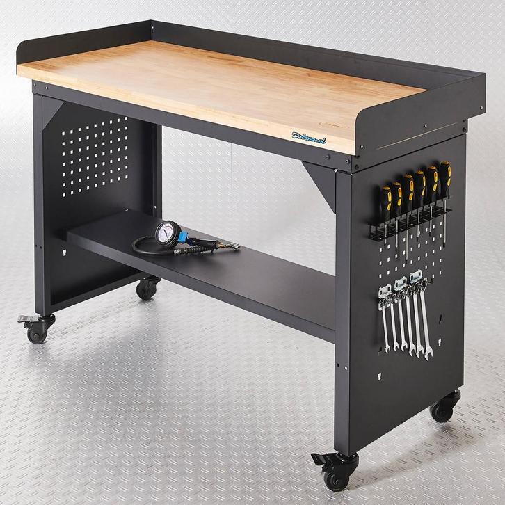 Datona Werkbank PRO met eiken werkblad en legbord, Doe-het-zelf en Bouw, Werkbanken, Ophalen of Verzenden
