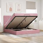 vidaXL Ottoman bed met matrassen en LEDs 160x200cm fluweel, Huis en Inrichting, Slaapkamer | Bedden, Verzenden, Nieuw