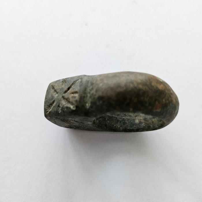 Oud Centraal-Aziatisch Aventurine Quartz Ring met wolf- en, Antiek en Kunst, Antiek | Overige Antiek